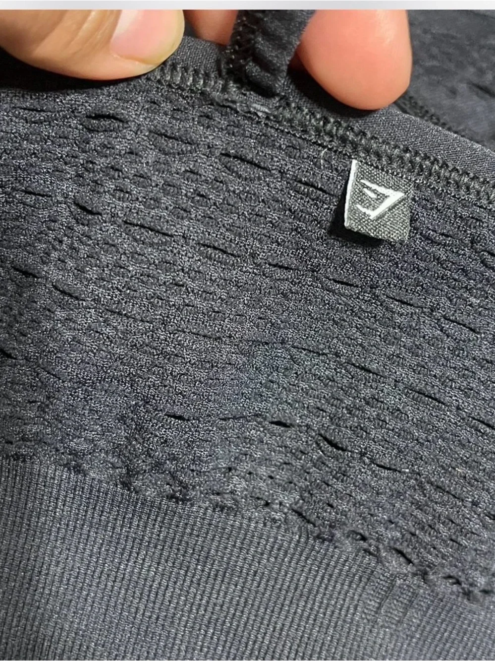 Gymshark Black Seamless Racerback Sports Bra with Logo size Medium